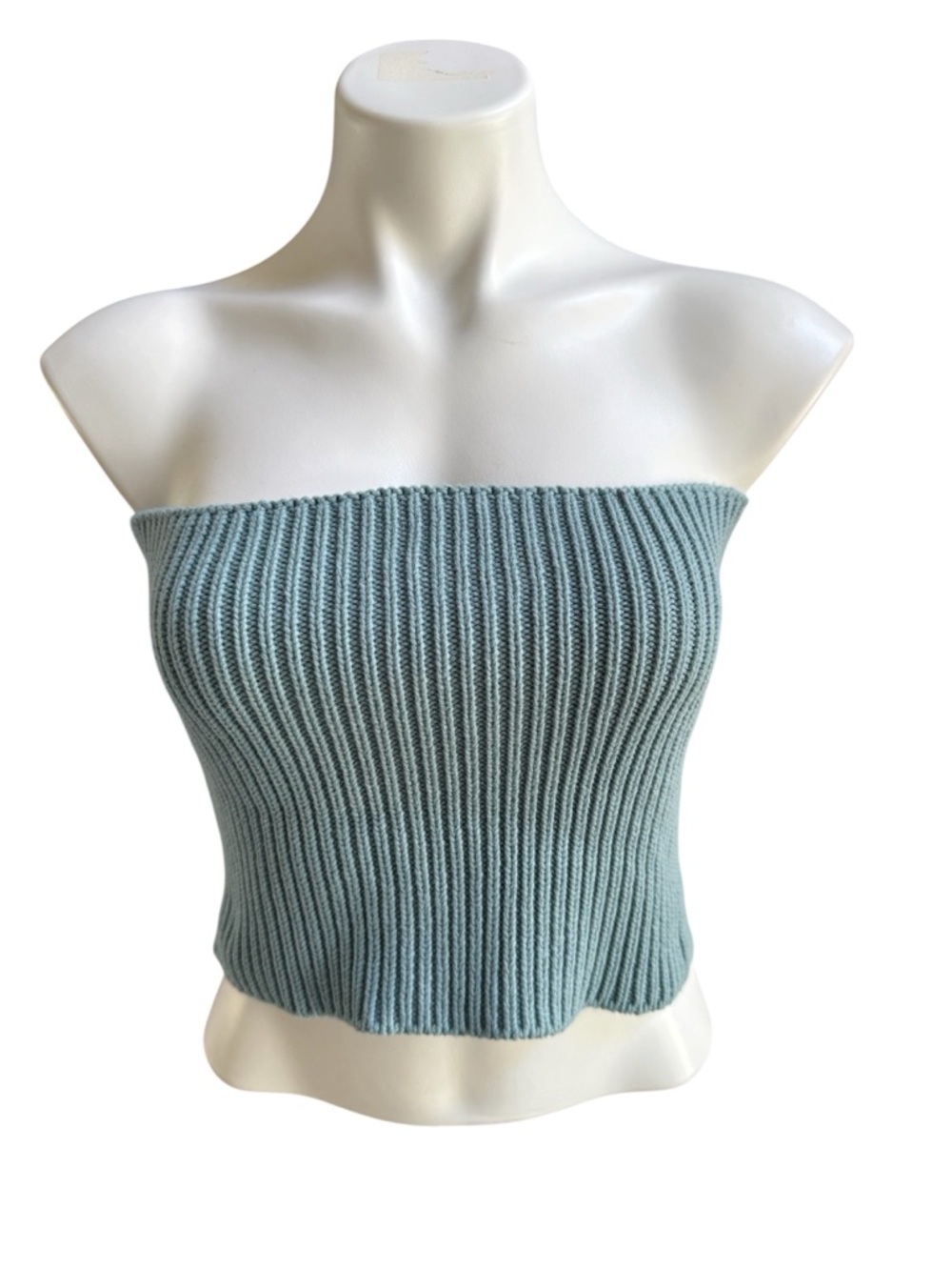Wynne Layers Ribbed Tube Top Green Medium NWOT